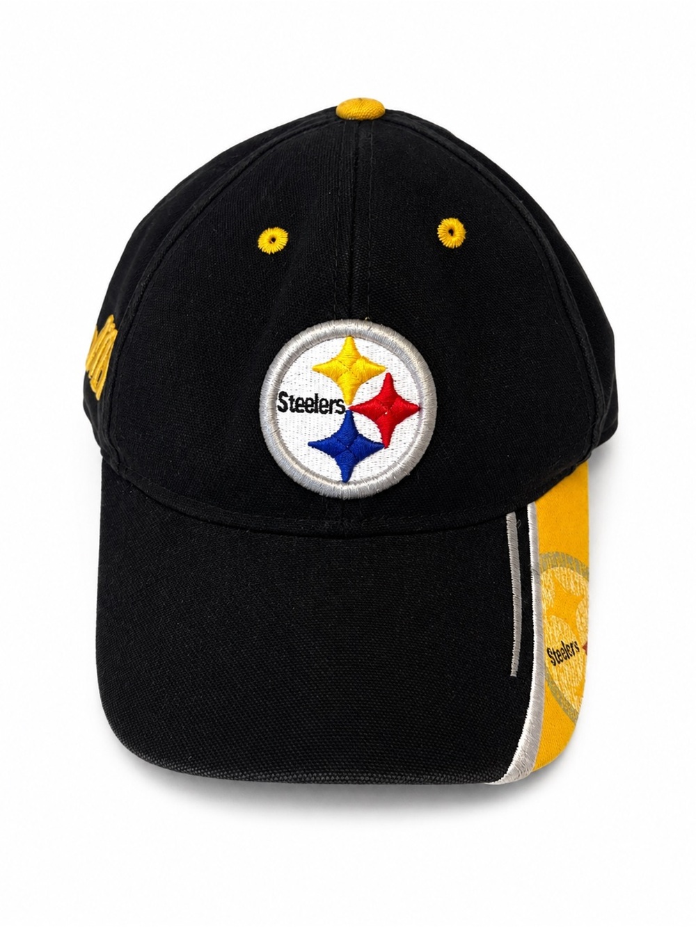 Pittsburgh Steelers Kids One Size Adjustable NFL Black Yellow Cotton Hat Cap